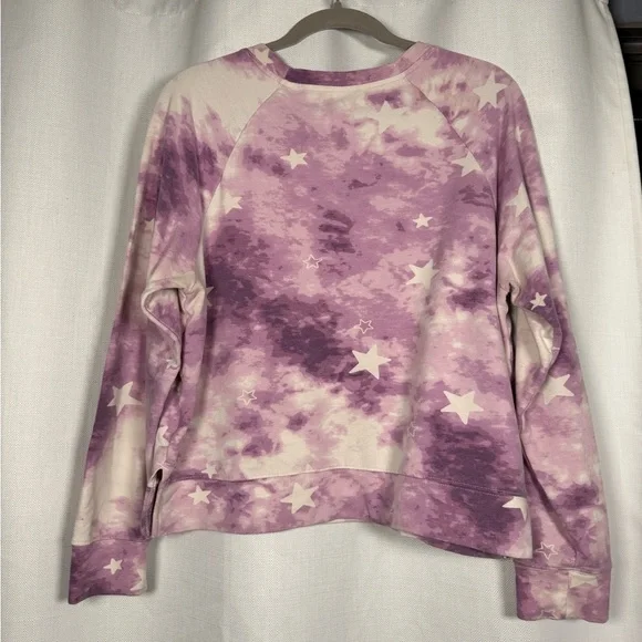 Wildfox Purple and White Tye Dye Star Crewneck Sweatshirt Large - Picture 3 of 7